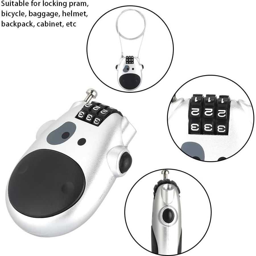 Candado de Combinación Diyeeni Forma de Vaca 80CM Plata