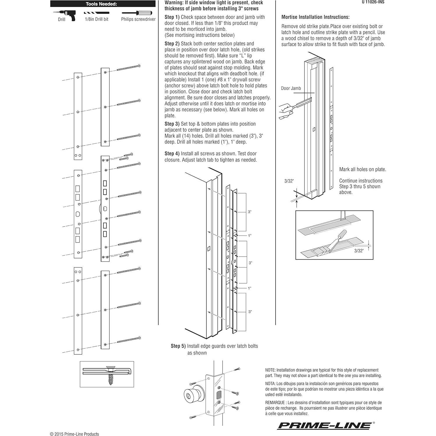 Kit de Reparación y Refuerzo de Jamb Prime-Line U 11026 151 cm