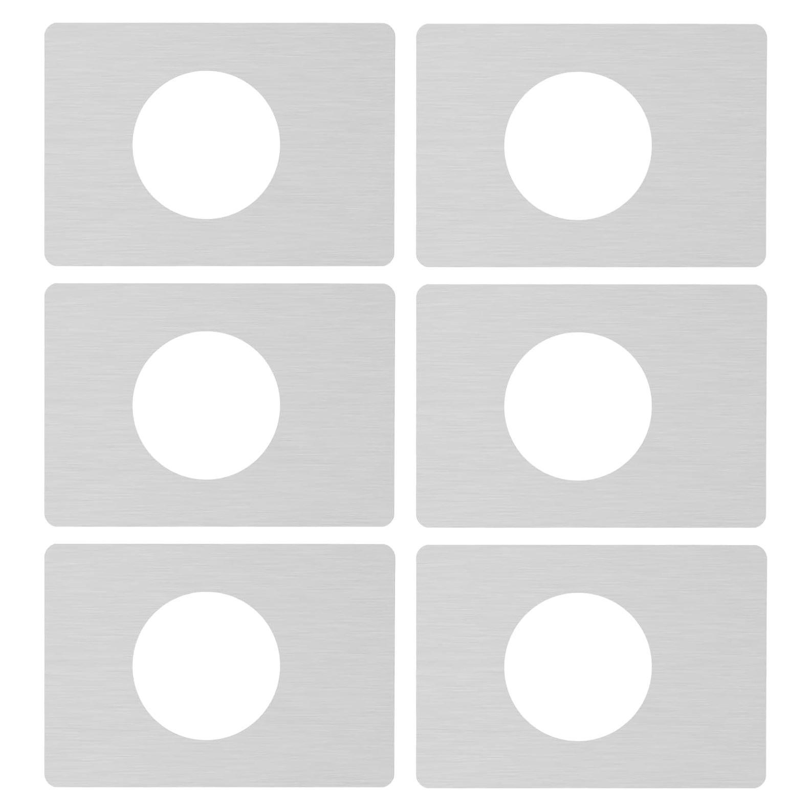Placas de Refuerzo para Cerradura de Puerta Semetall - 6 Piezas Acero Inoxidable Plata