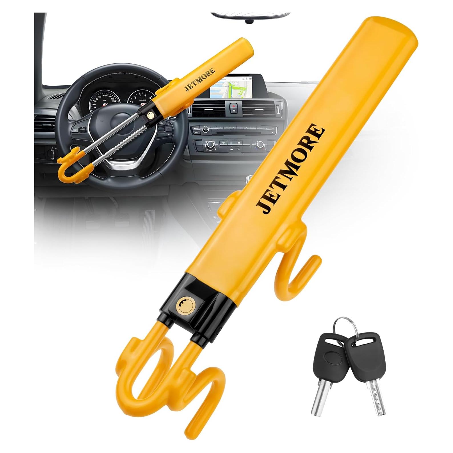Bloqueo de Volante Antirrobo Jetmore - Acero Reforzado Amarillo