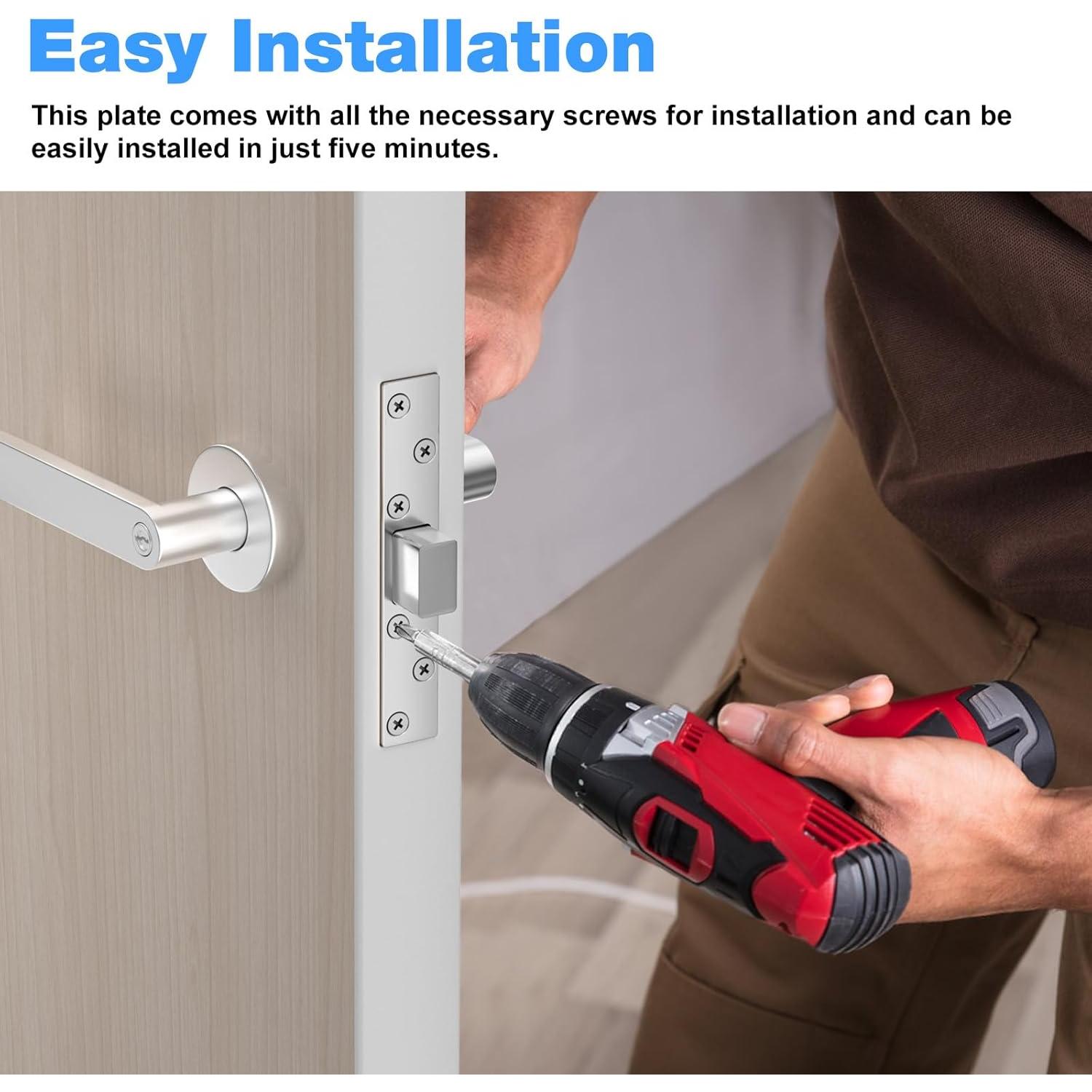 Placa de Strike de Seguridad RO6G de Acero Inoxidable - 2 Juegos