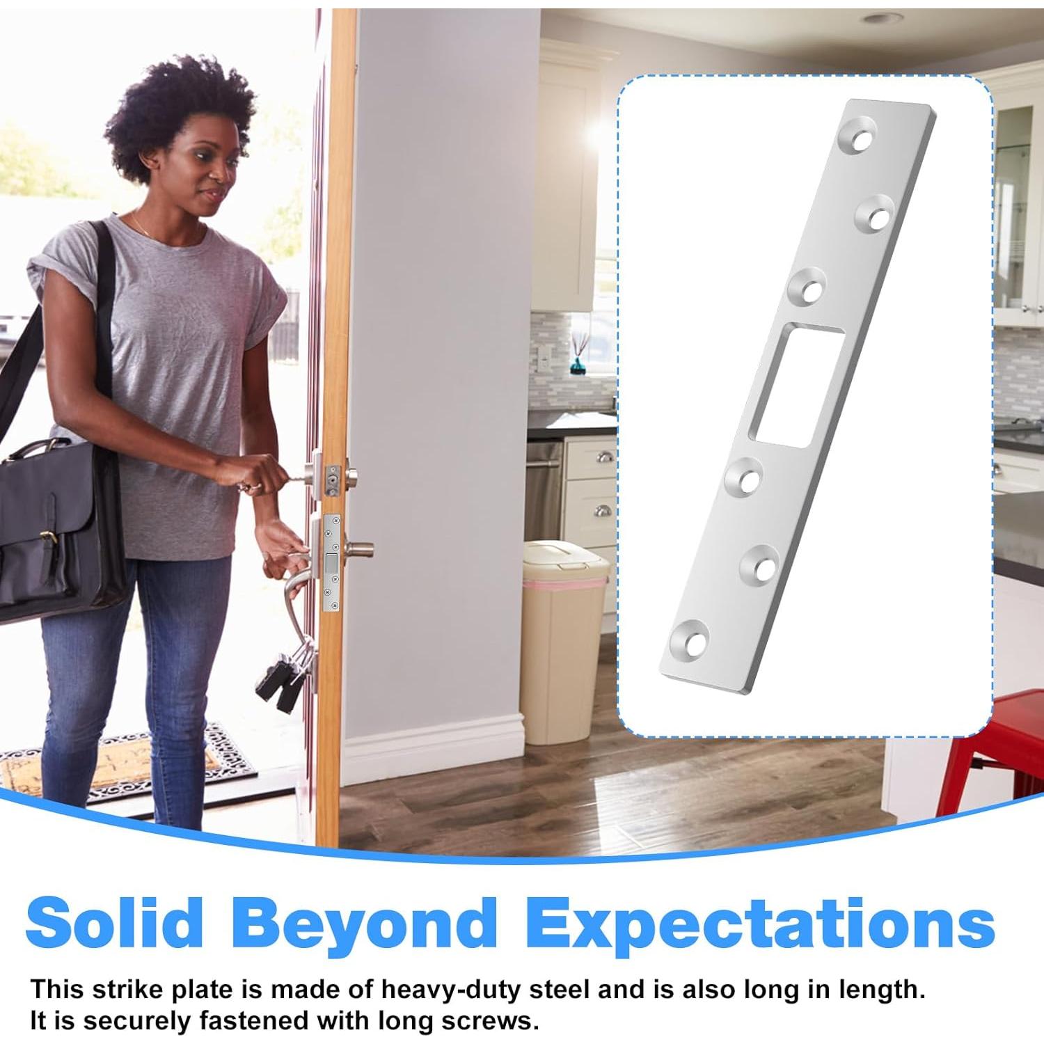 Placa de Strike de Seguridad RO6G de Acero Inoxidable - 2 Juegos