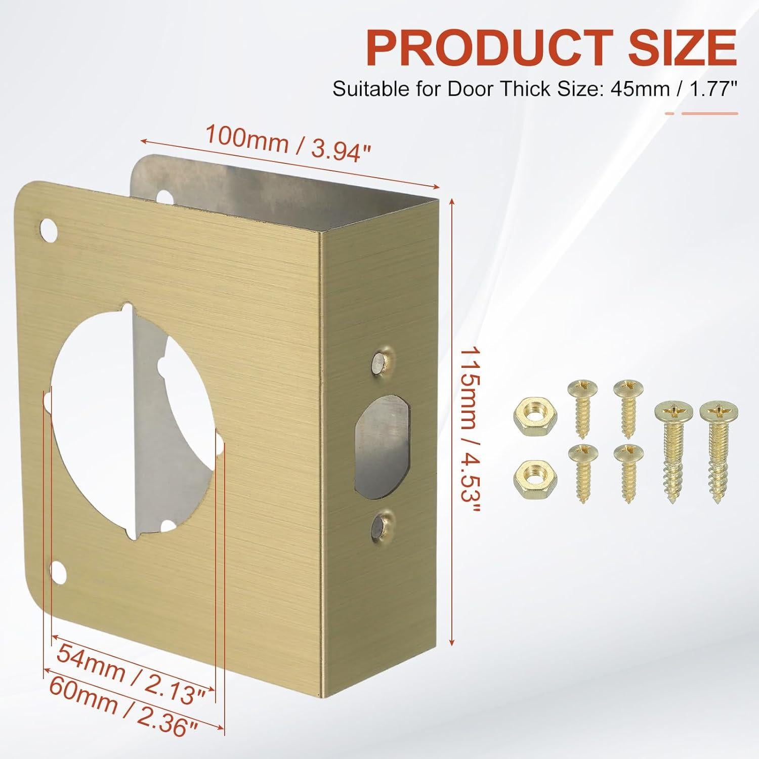 Placa de Refuerzo para Puerta PATIKIL, Acero Inoxidable, 100x115mm