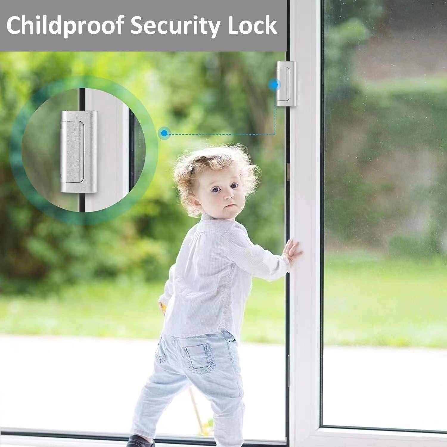 Cerradura de Puerta de Seguridad Lokytobi - 2 Pack, Aluminio, 800 lbs