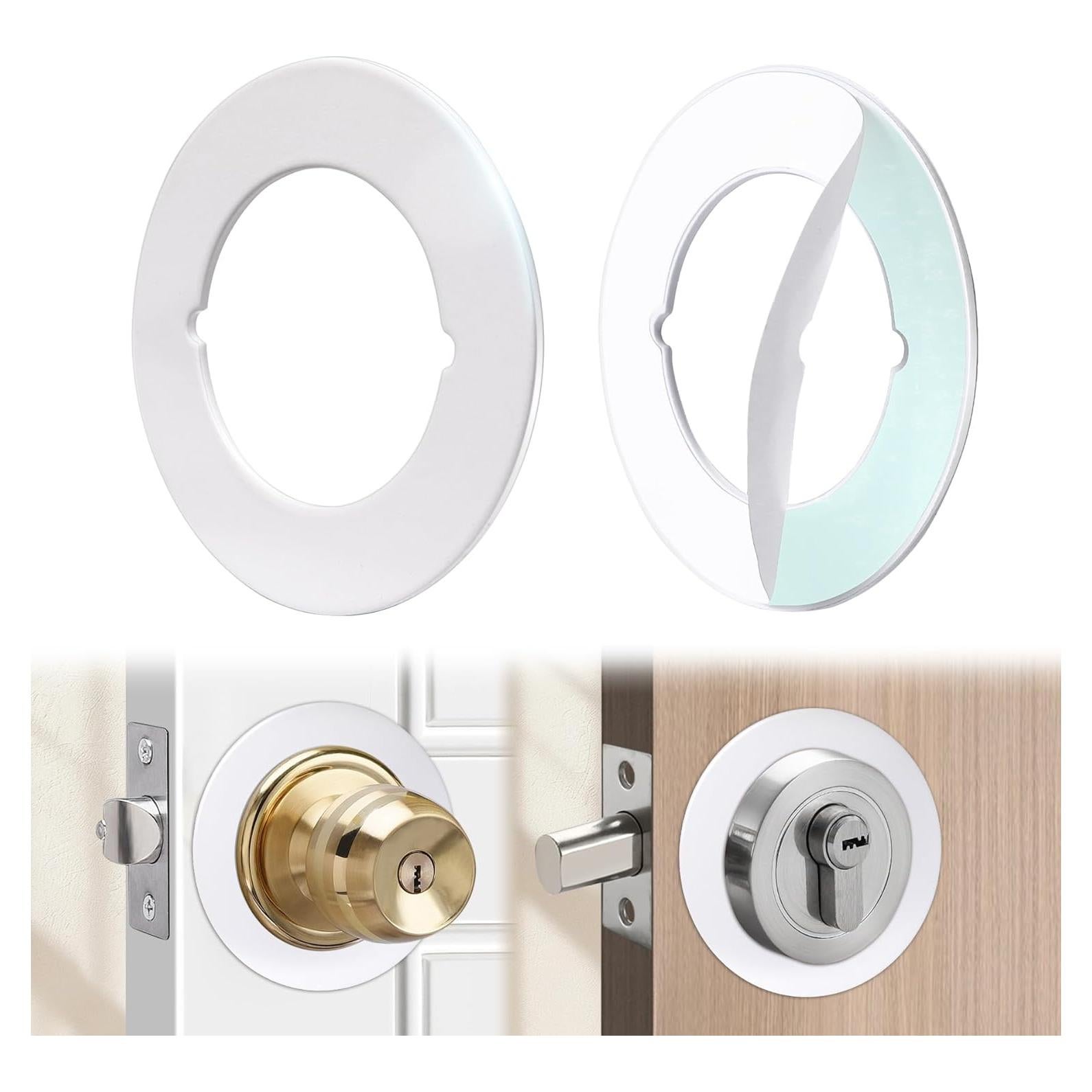 Placas de Pomo de Puerta Vizava Acero Inoxidable Blanco 1 Unidad