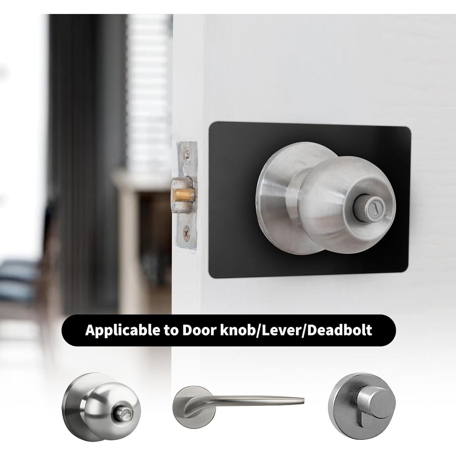 Paquete de 10 Placas de Refuerzo KEJJNYER para Puertas Negras 13x9cm