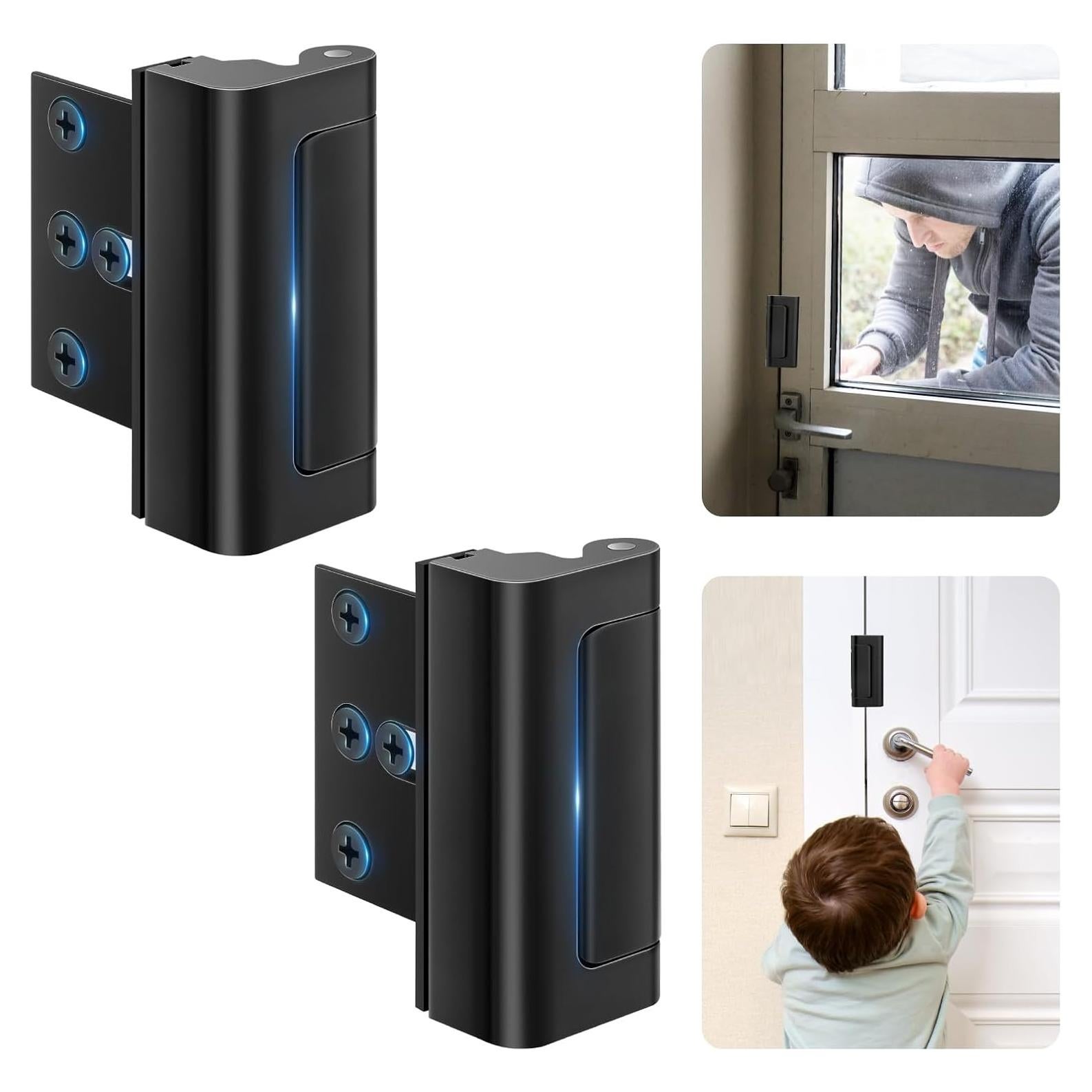 Cerradura de Refuerzo de Seguridad Cverny para Puerta Interior - 2 Piezas