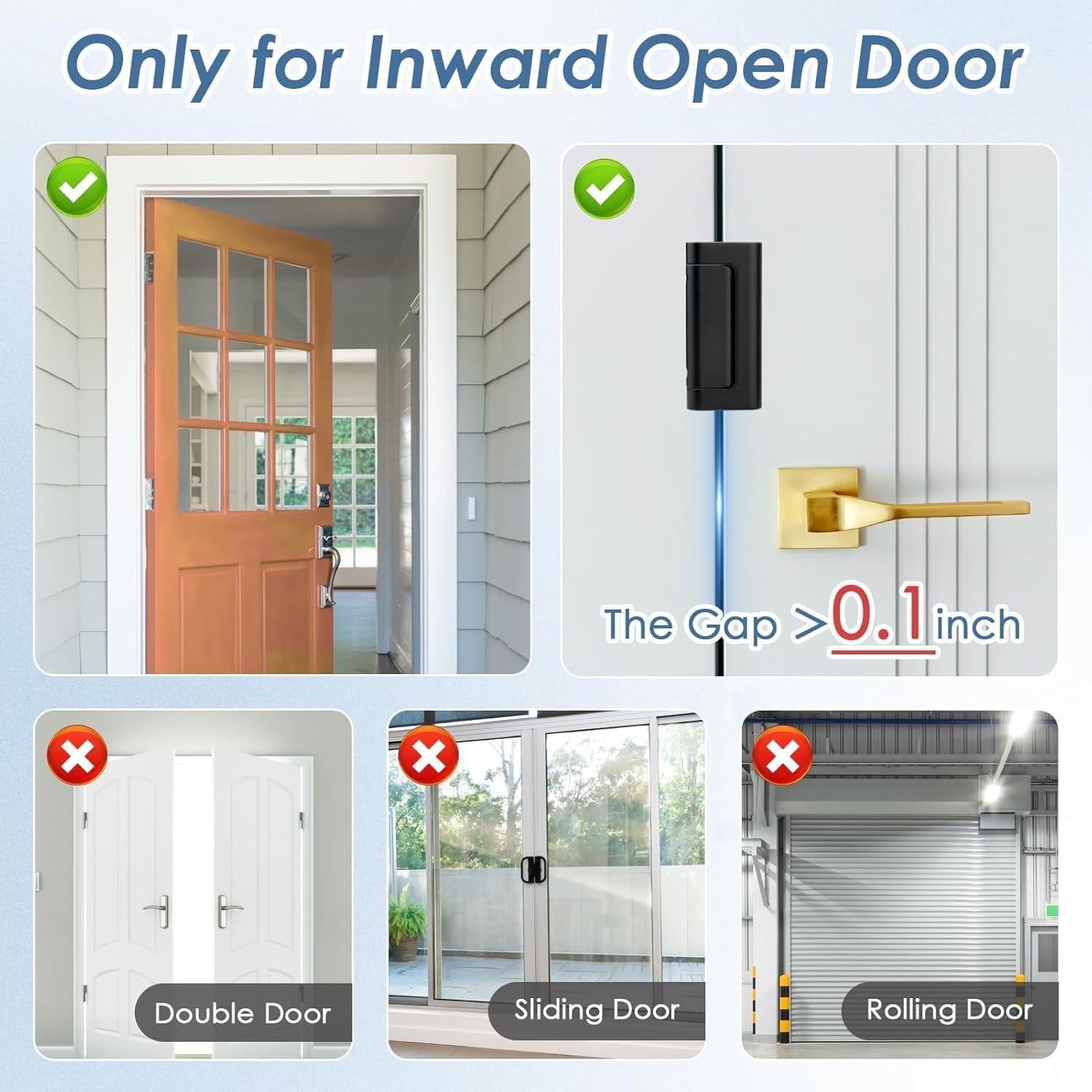 Cerradura de Refuerzo de Seguridad Cverny para Puerta Interior - 2 Piezas