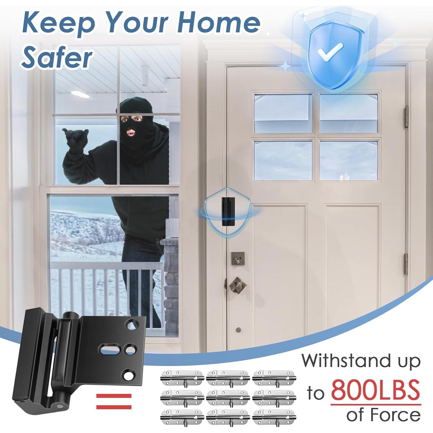 Cerradura de Refuerzo de Seguridad Cverny para Puerta Interior - 2 Piezas