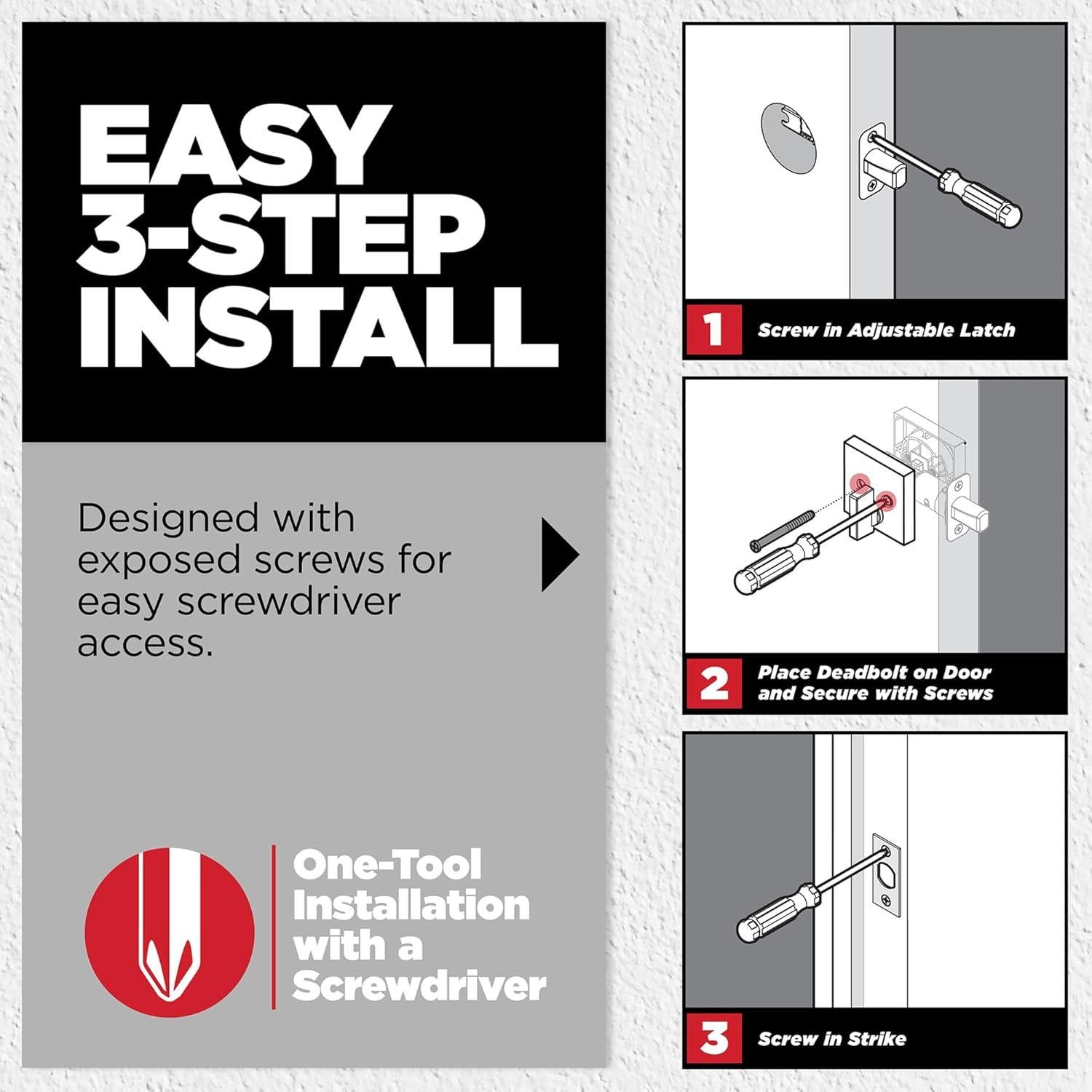 Cerradura de Pestillo Kwikset 817 con Llave Latón Pulido