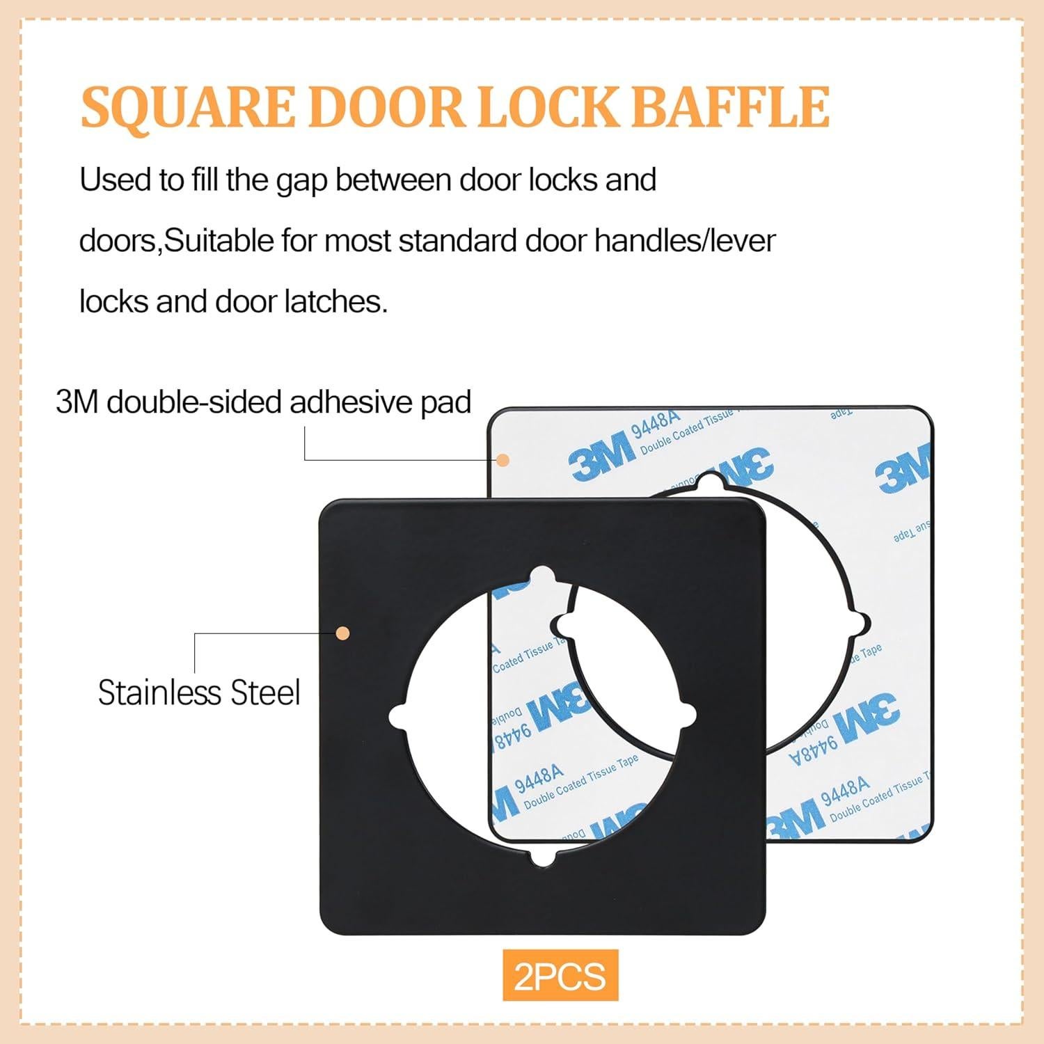 Placas de refuerzo para pomo de puerta CNGGV negras - 2 piezas