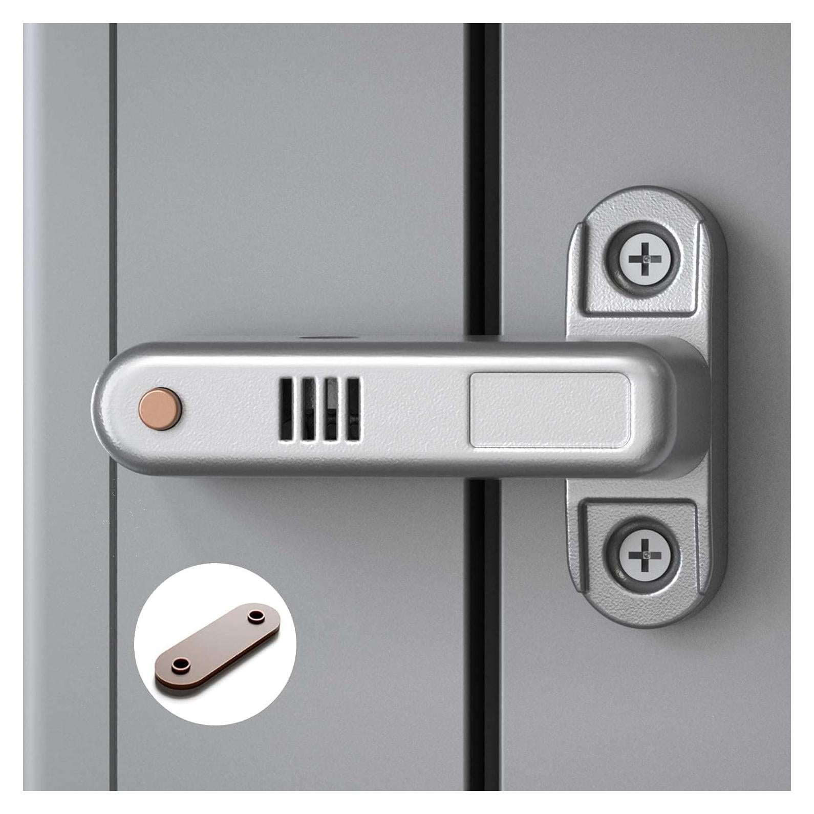 Cerradura de puerta de seguridad Lipshome con alarma Plata