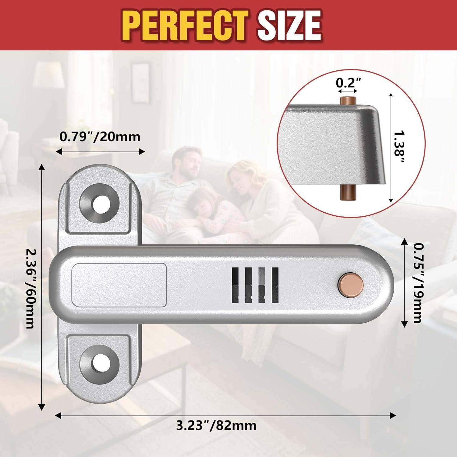 Cerradura de puerta de seguridad Lipshome con alarma Plata