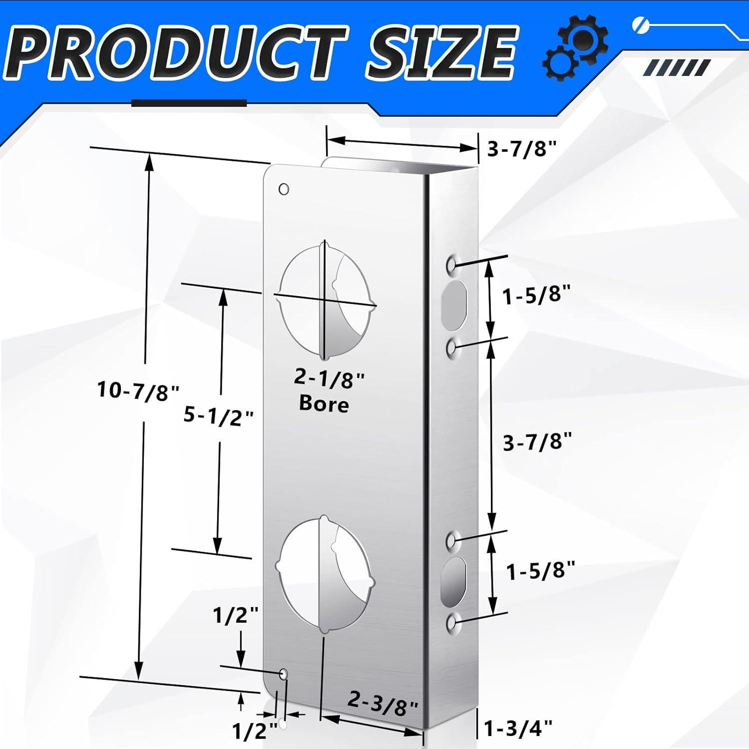 Placa de Refuerzo para Puerta Leinuosen 27.6 x 9.8 cm Acero Inoxidable