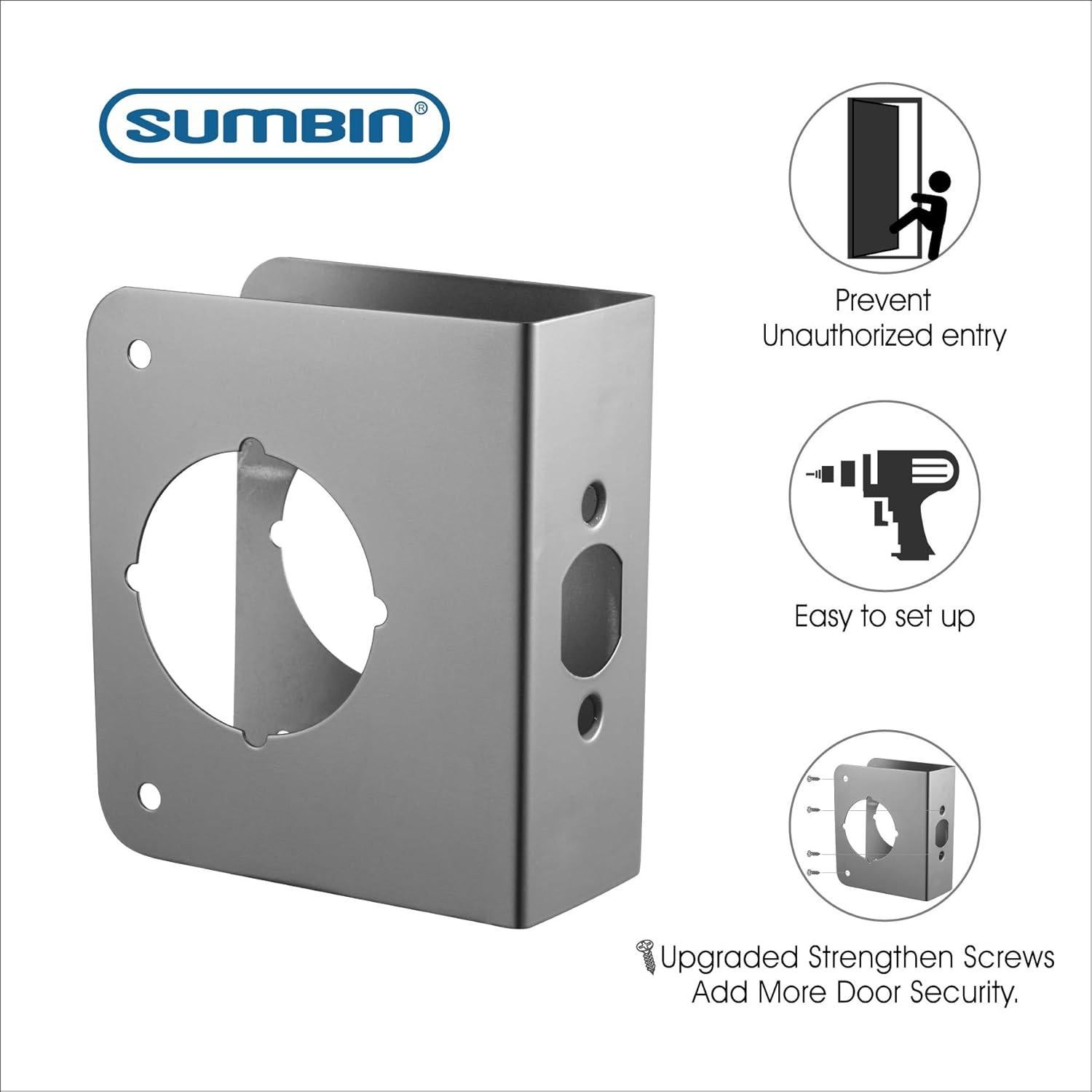 Refuerzo de puerta Sumbin acero inoxidable 4.4 cm grosor
