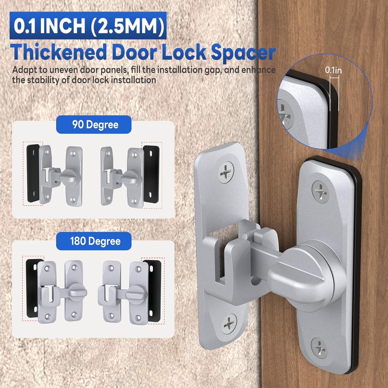 Cerradura de Puerta Corrediza de Granero SecureLatch Plata 90/180°