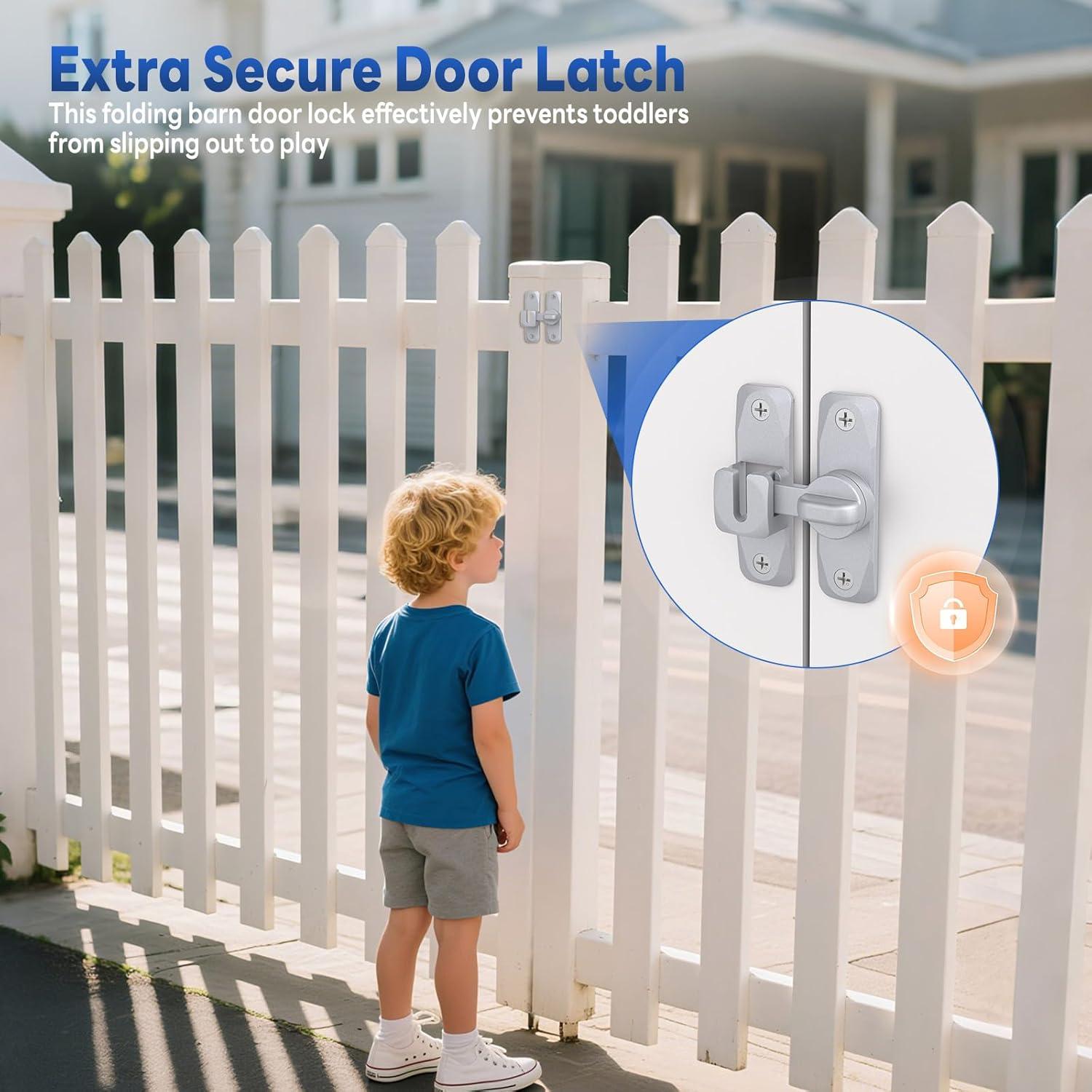 Cerradura de Puerta Corrediza de Granero SecureLatch Plata 90/180°