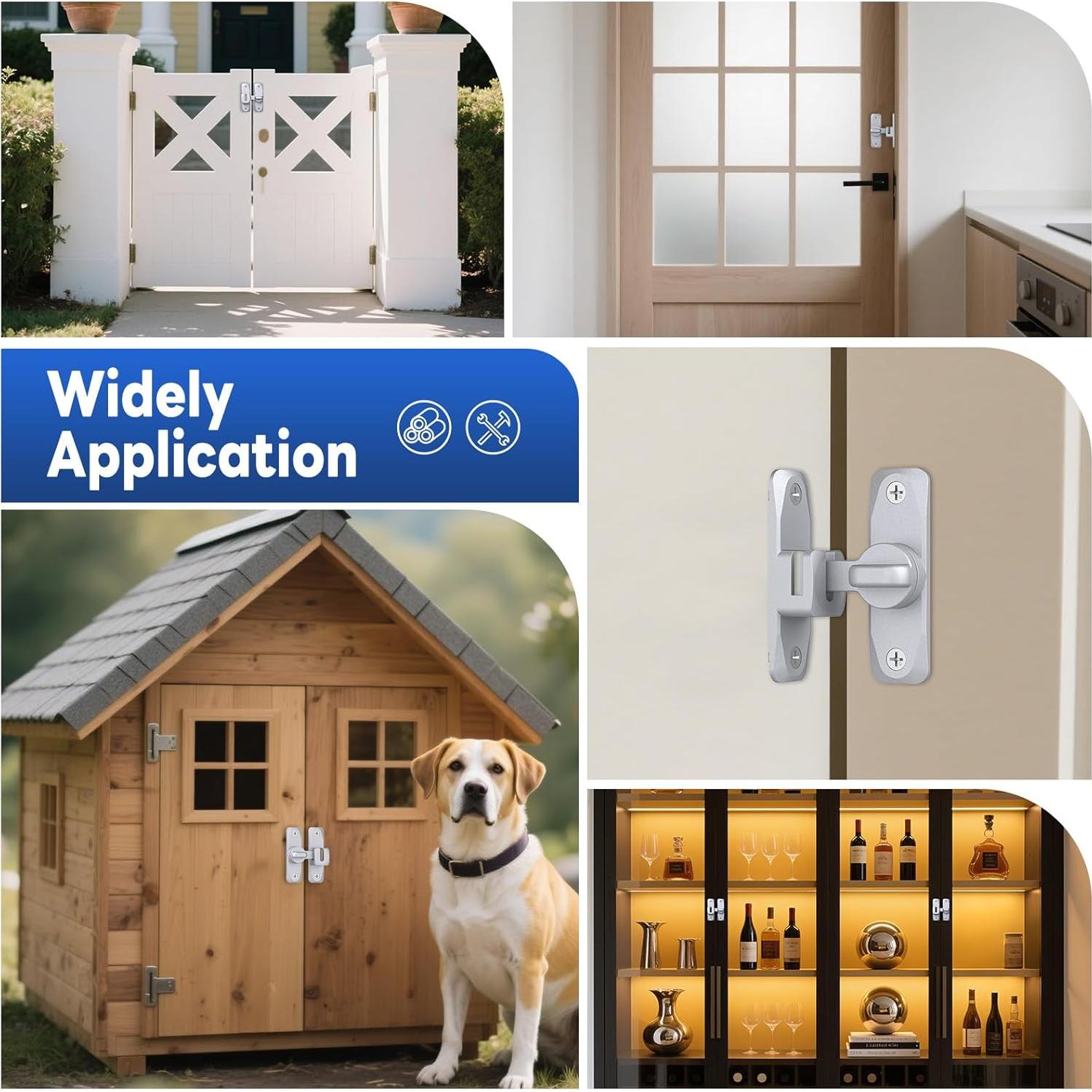 Cerradura de Puerta Corrediza de Granero SecureLatch Plata 90/180°