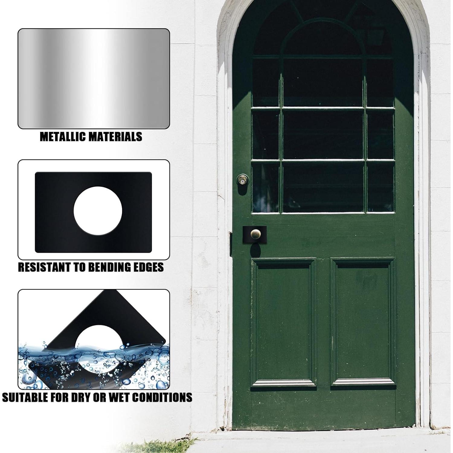 Placa de Refuerzo para Pomo de Puerta Lygchii 4 Piezas Negra