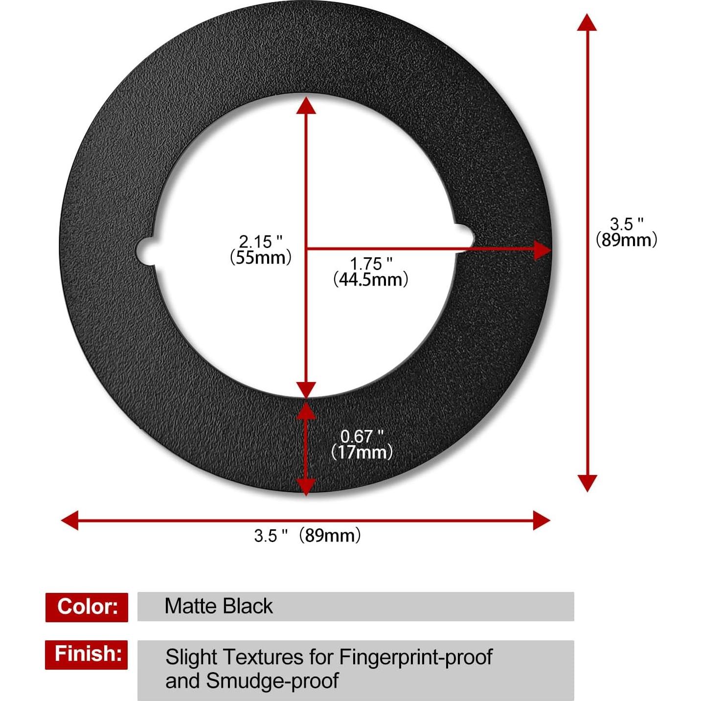 Placas de cicatriz para pomo de puerta MOSECYOU 2 piezas negro mate