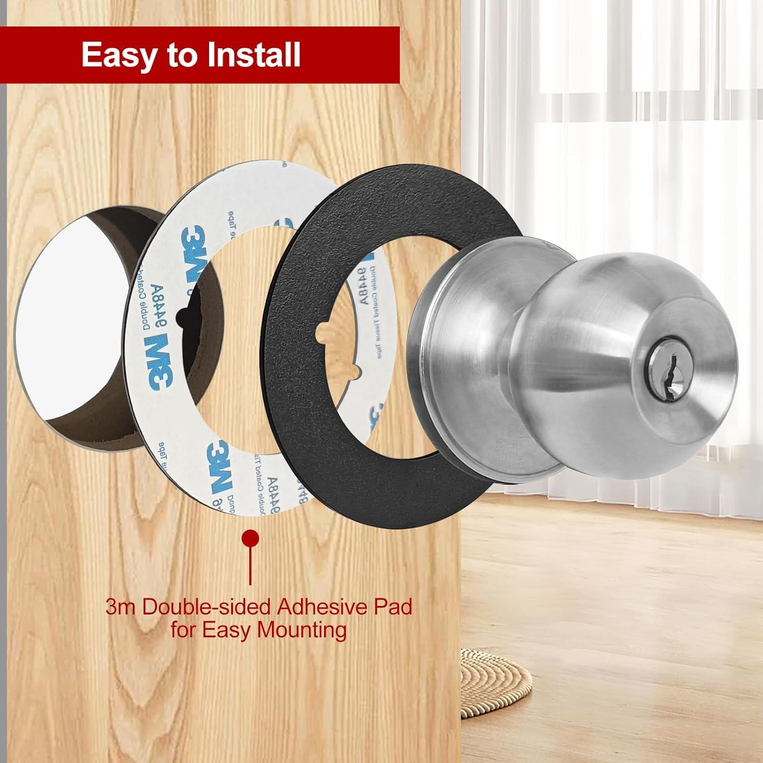 Placas de cicatriz para pomo de puerta MOSECYOU 2 piezas negro mate