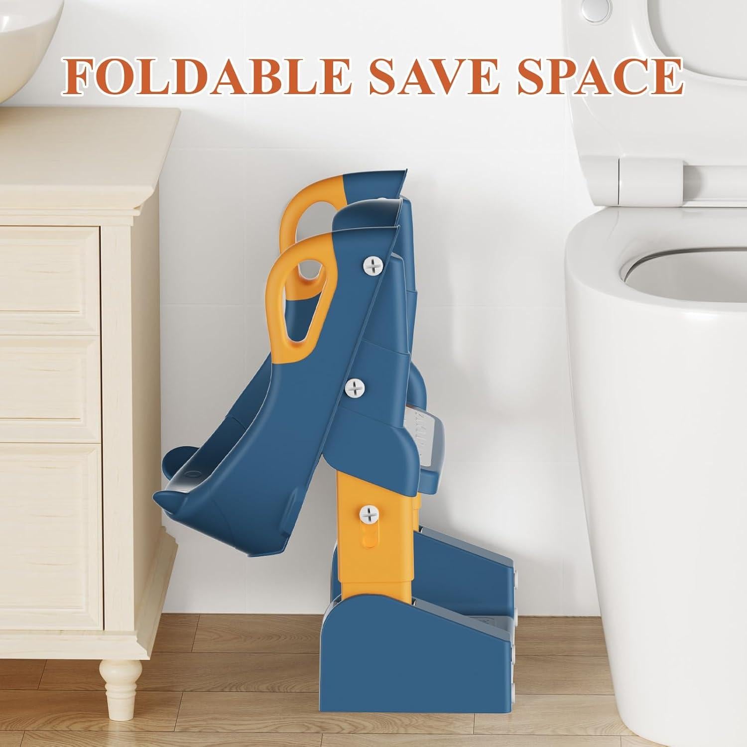 Asiento de Entrenamiento para Baño Niños Azul Amarillo PVC