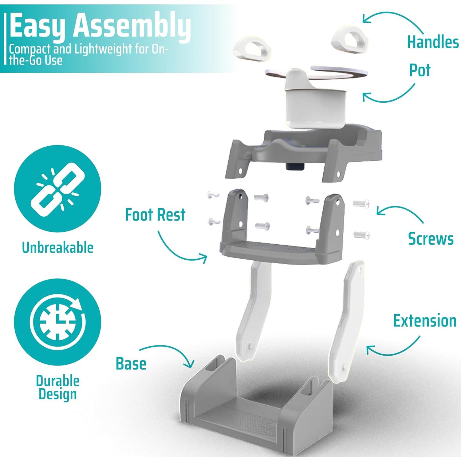 Inodoro de Entrenamiento SafiSpiral 3 en 1 con Escalera Gris