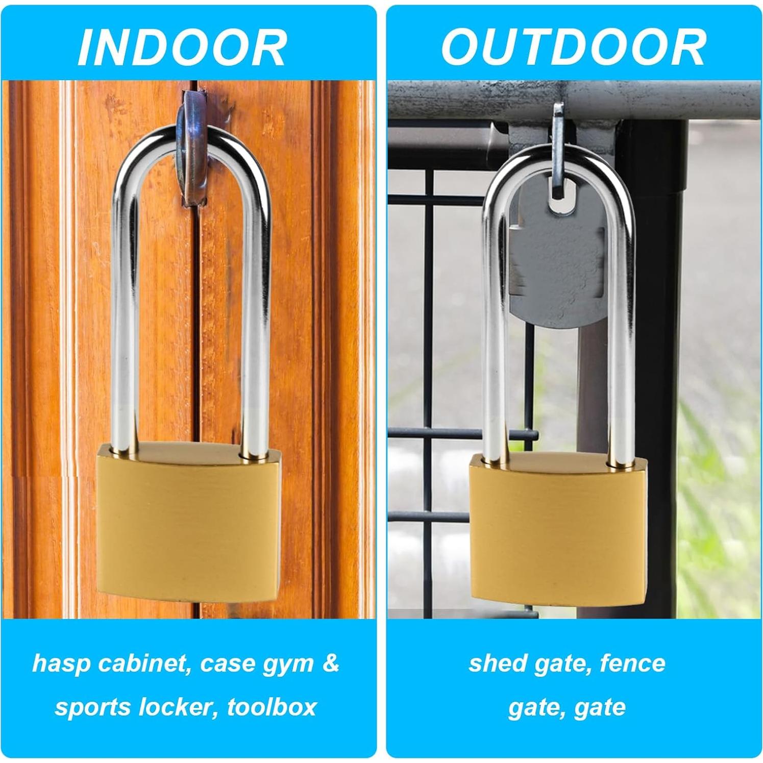 Juego de 4 Candados con Llave QBXMY7 16.26 cm Resistente