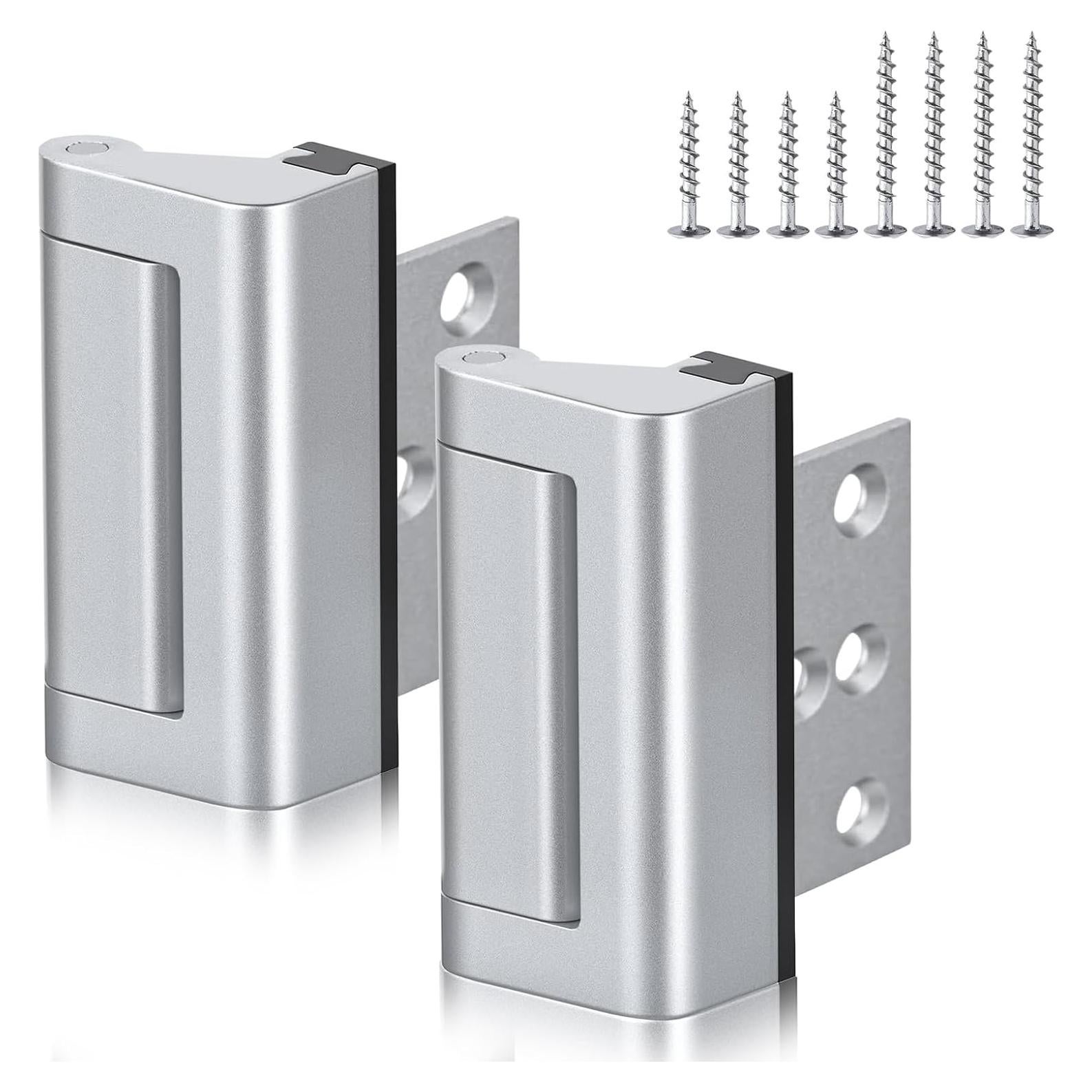 Cerradura de Refuerzo ANSUOYI para Puerta - 2 Pack Plata