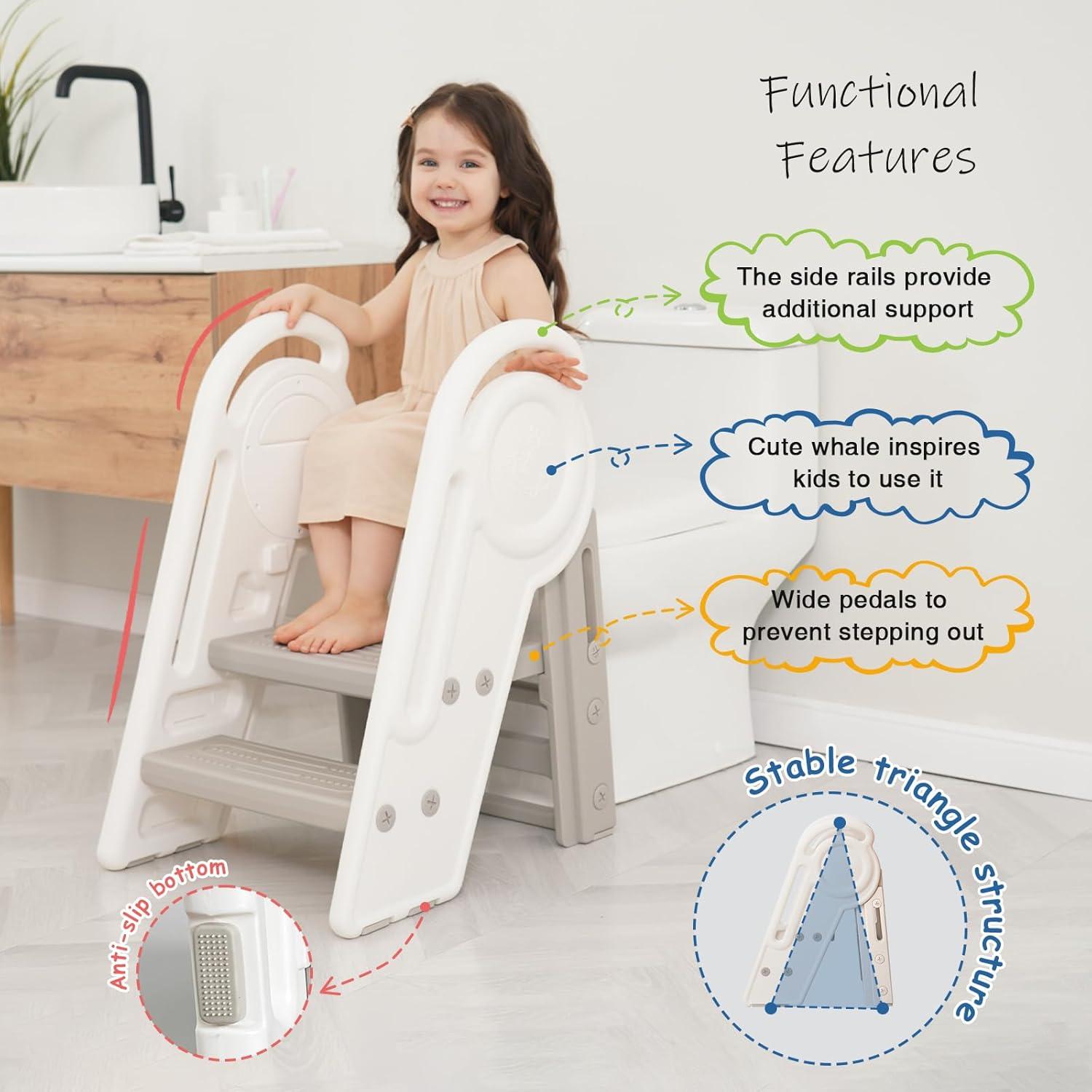 Taburete Plegable Ajustable Harwaya 3 Pasos para Niños