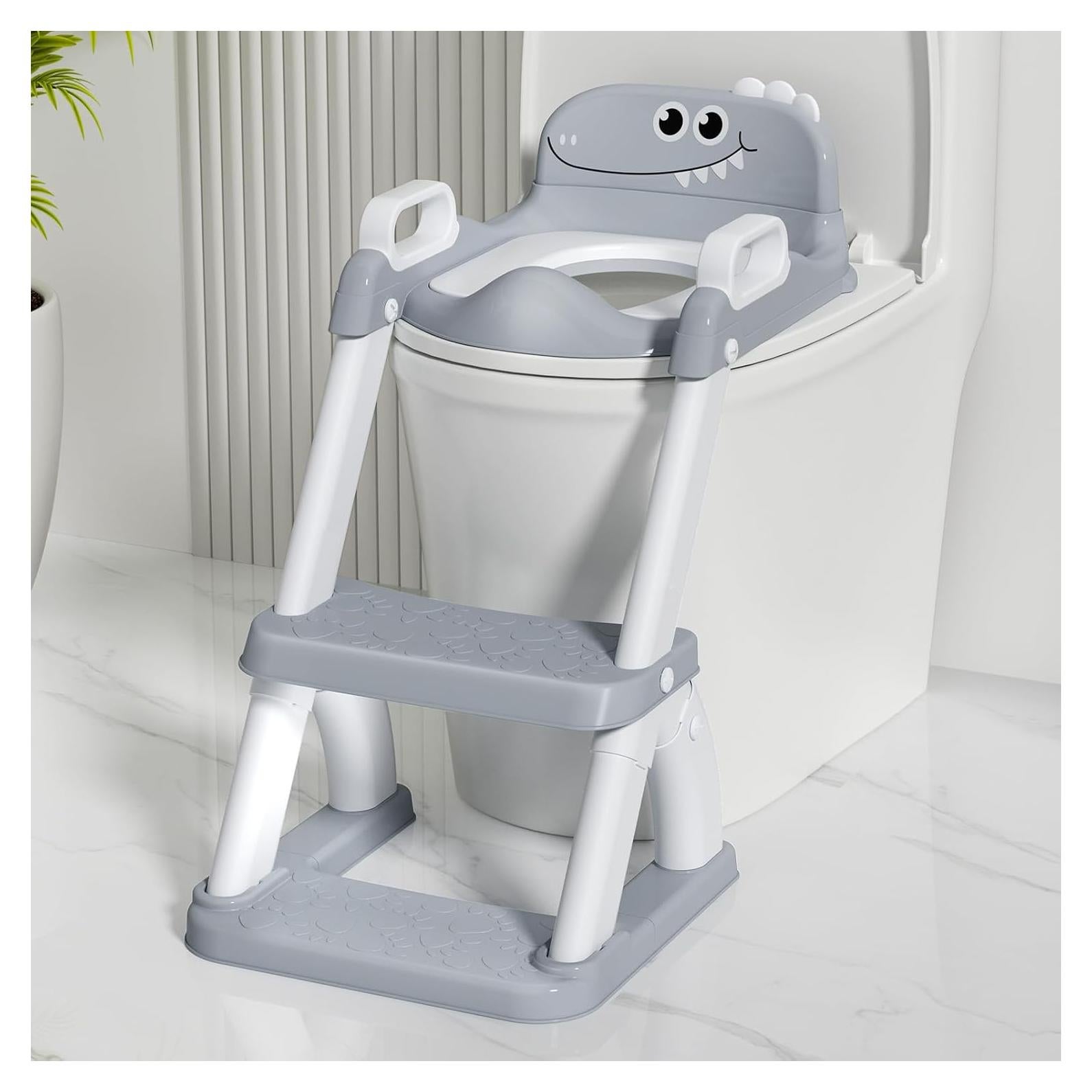 Asiento de Entrenamiento para Baño AJVV 2 en 1 con Escalón Antideslizante