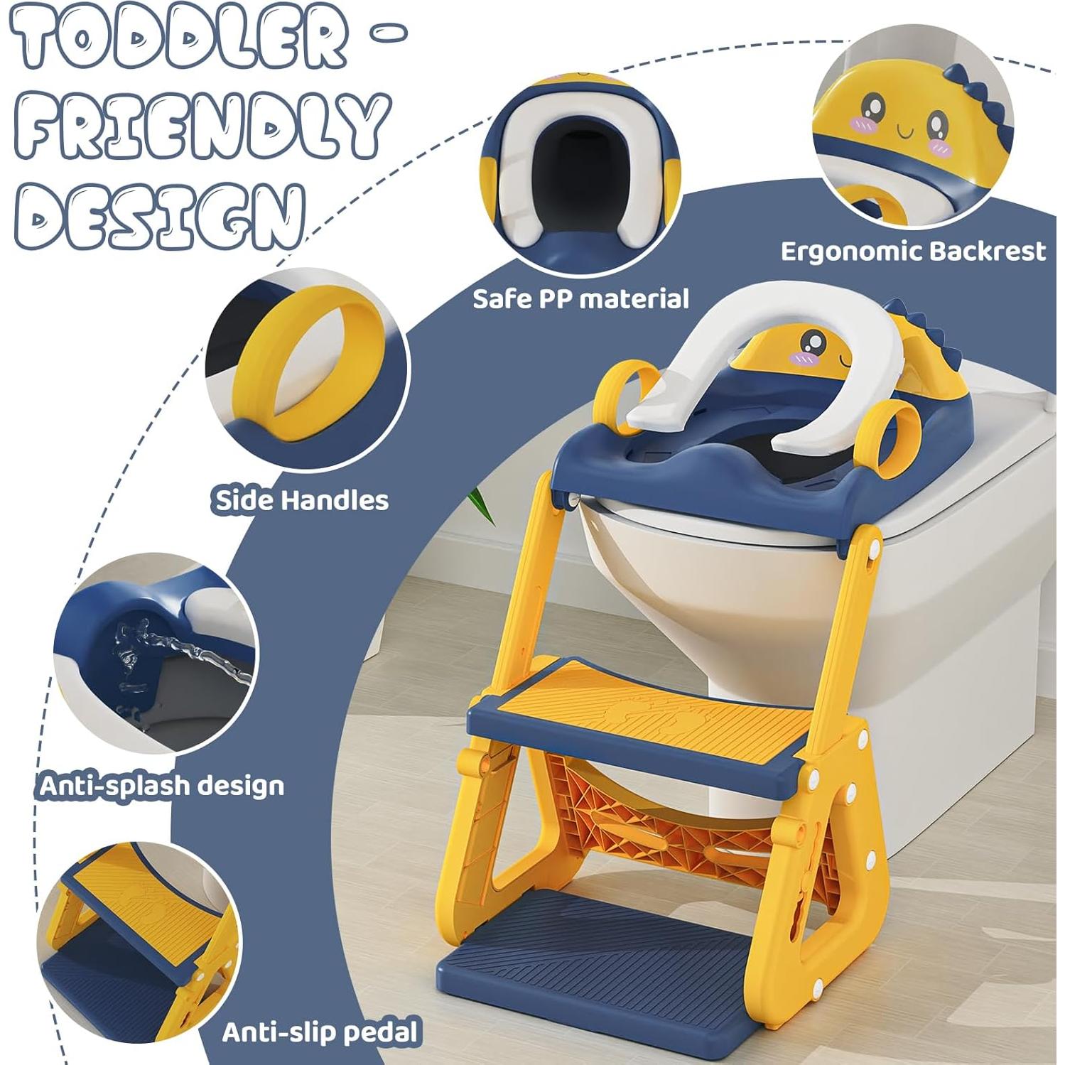 Asiento de Entrenamiento para Baño 2 en 1 Gliizee Azul