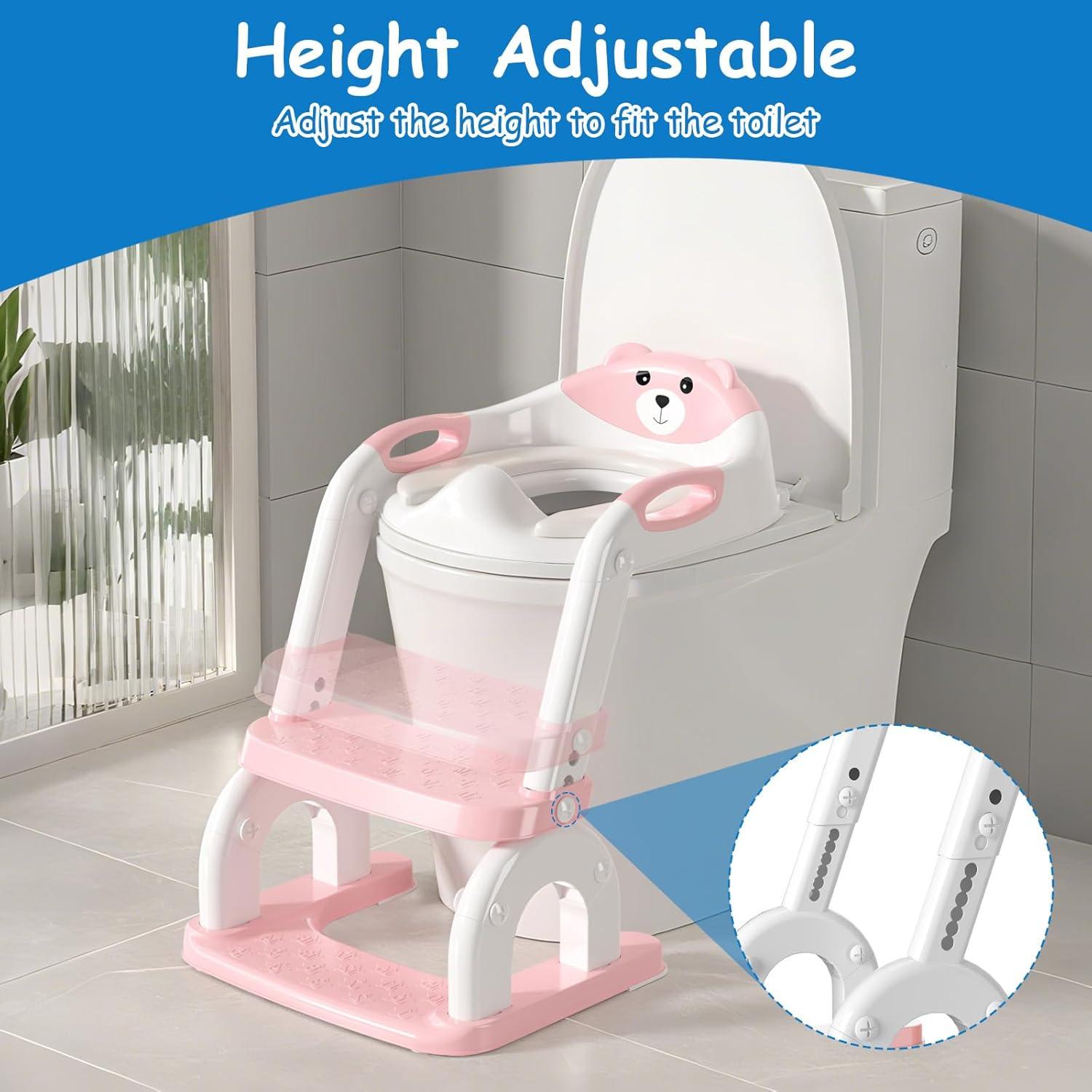 Asiento de Entrenamiento para Baño Kimitimi 2-en-1 Rosa
