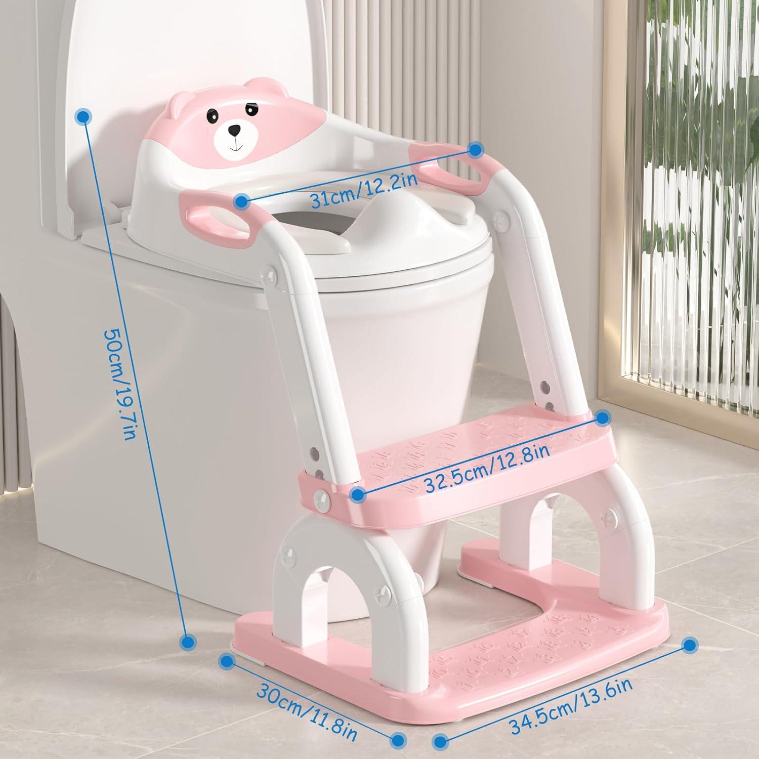 Asiento de Entrenamiento para Baño Kimitimi 2-en-1 Rosa