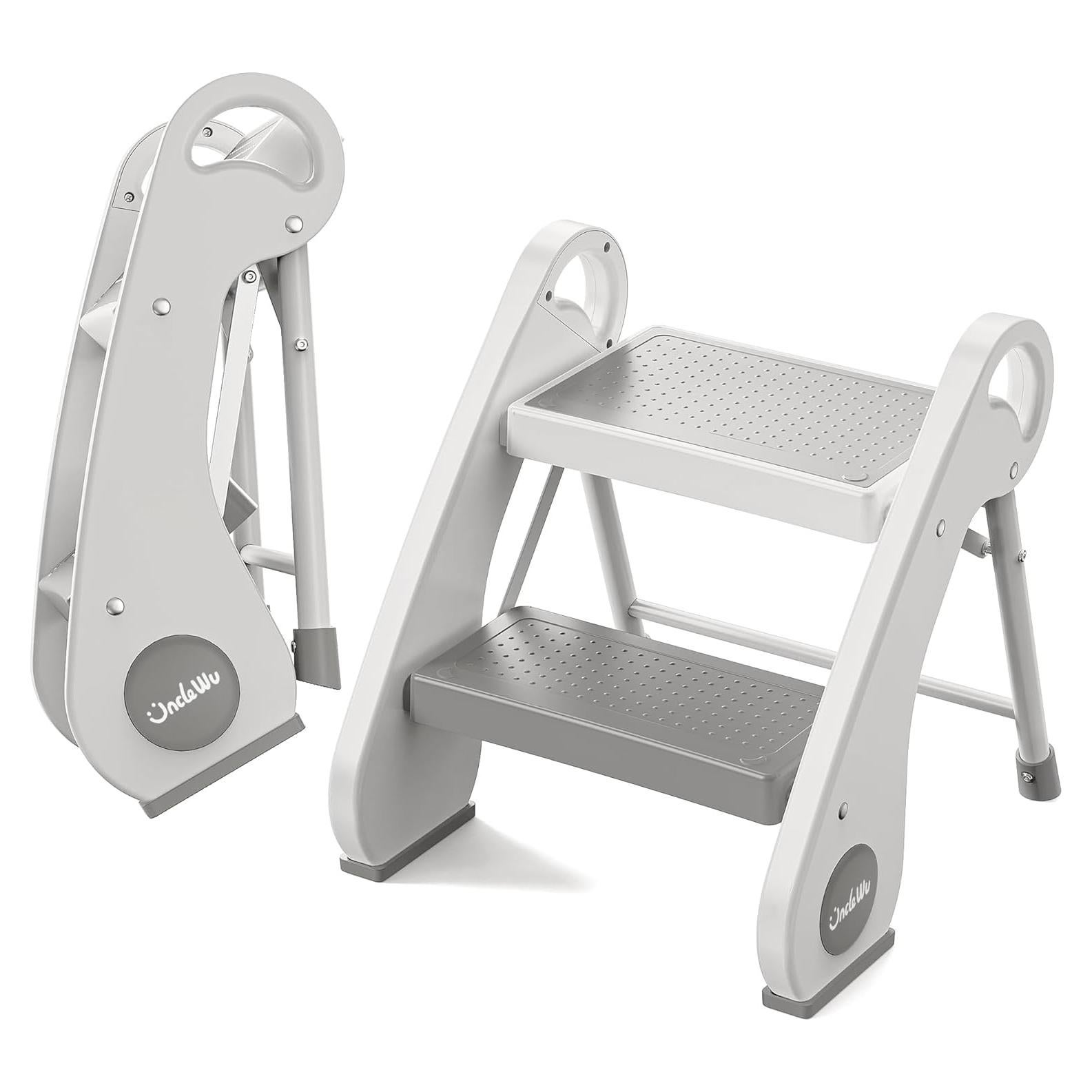 Taburete Plegable 2 Escalones Uncle Wu - Antideslizante, Compacto