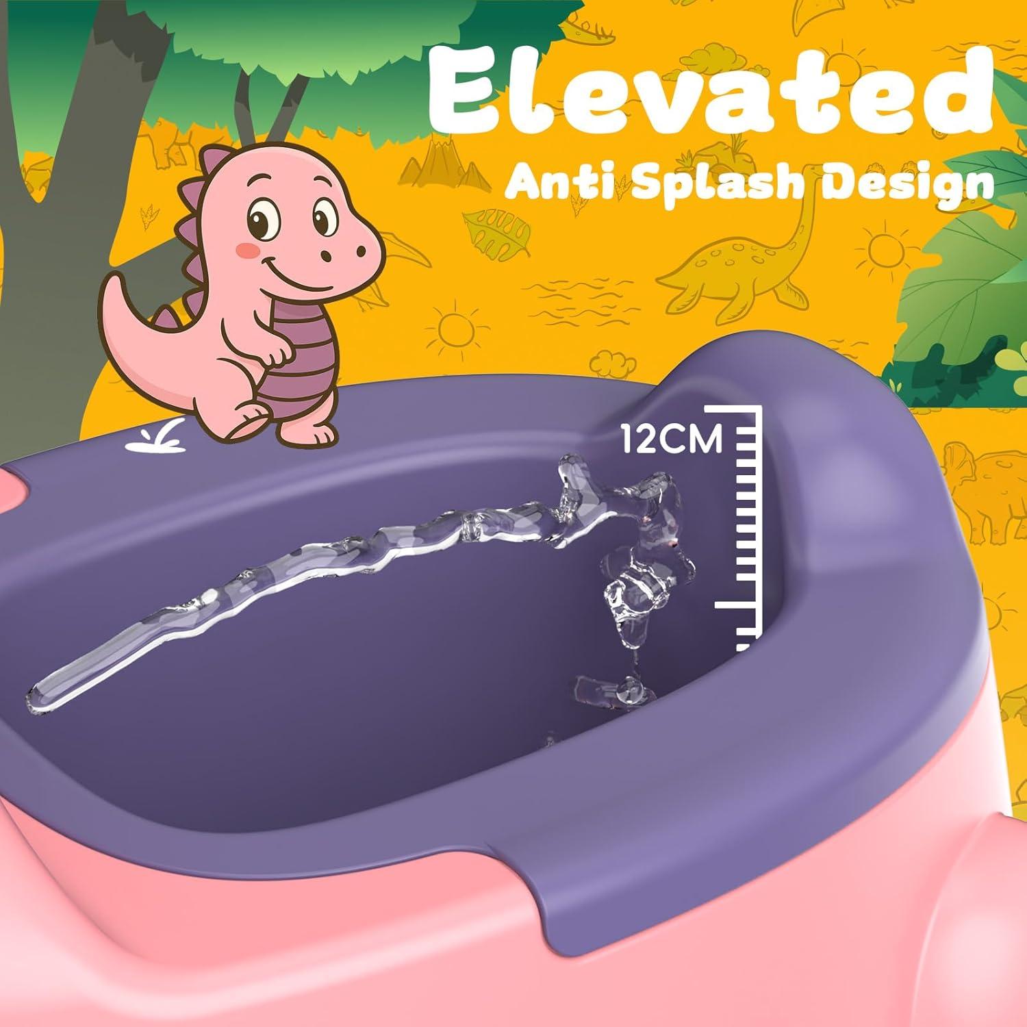Silla de Baño Entrenamiento Niños Gliizee Rosa Dinosaurio