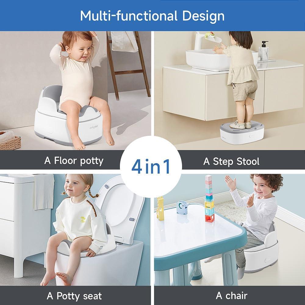 Orinal 4 en 1 Wondracious para Niños Pequeños - Gris