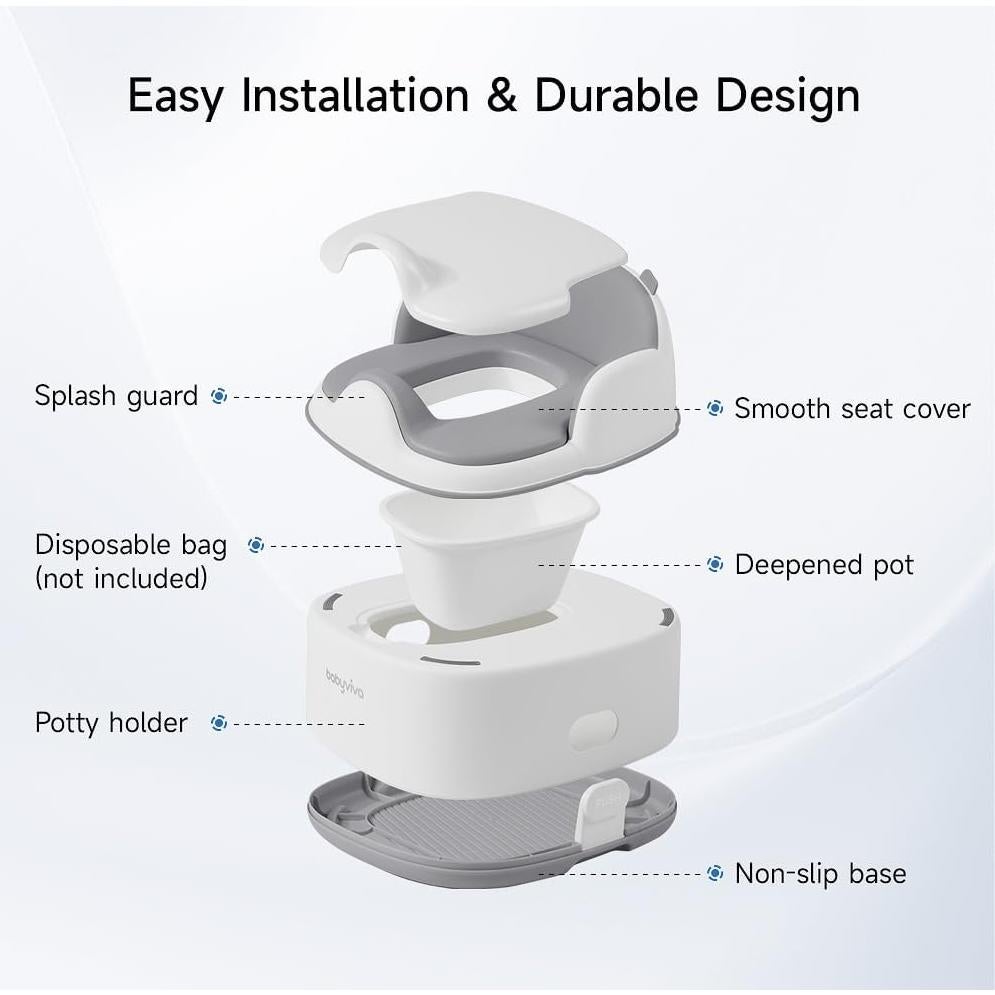 Orinal 4 en 1 Wondracious para Niños Pequeños - Gris