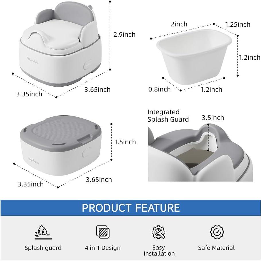 Orinal 4 en 1 Wondracious para Niños Pequeños - Gris