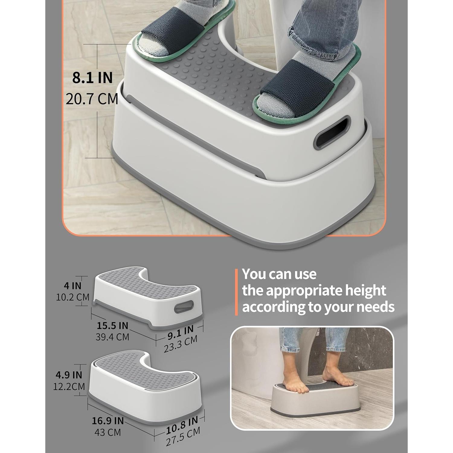 Taburete de Inodoro MR.SIGA Antideslizante 2 Escalones Gris