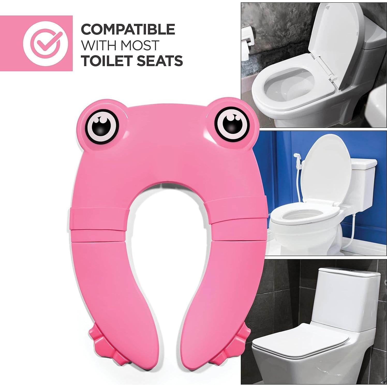 Asiento de Entrenamiento para Baño Homeify Rosa Plegable