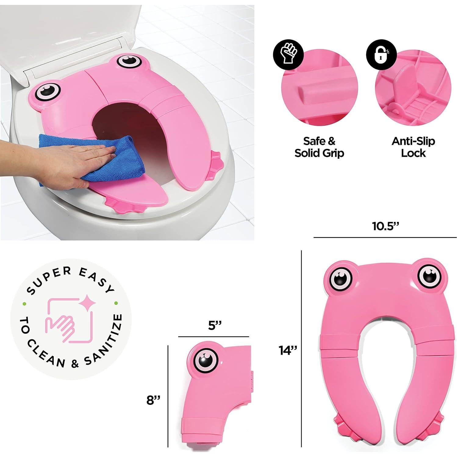 Asiento de Entrenamiento para Baño Homeify Rosa Plegable