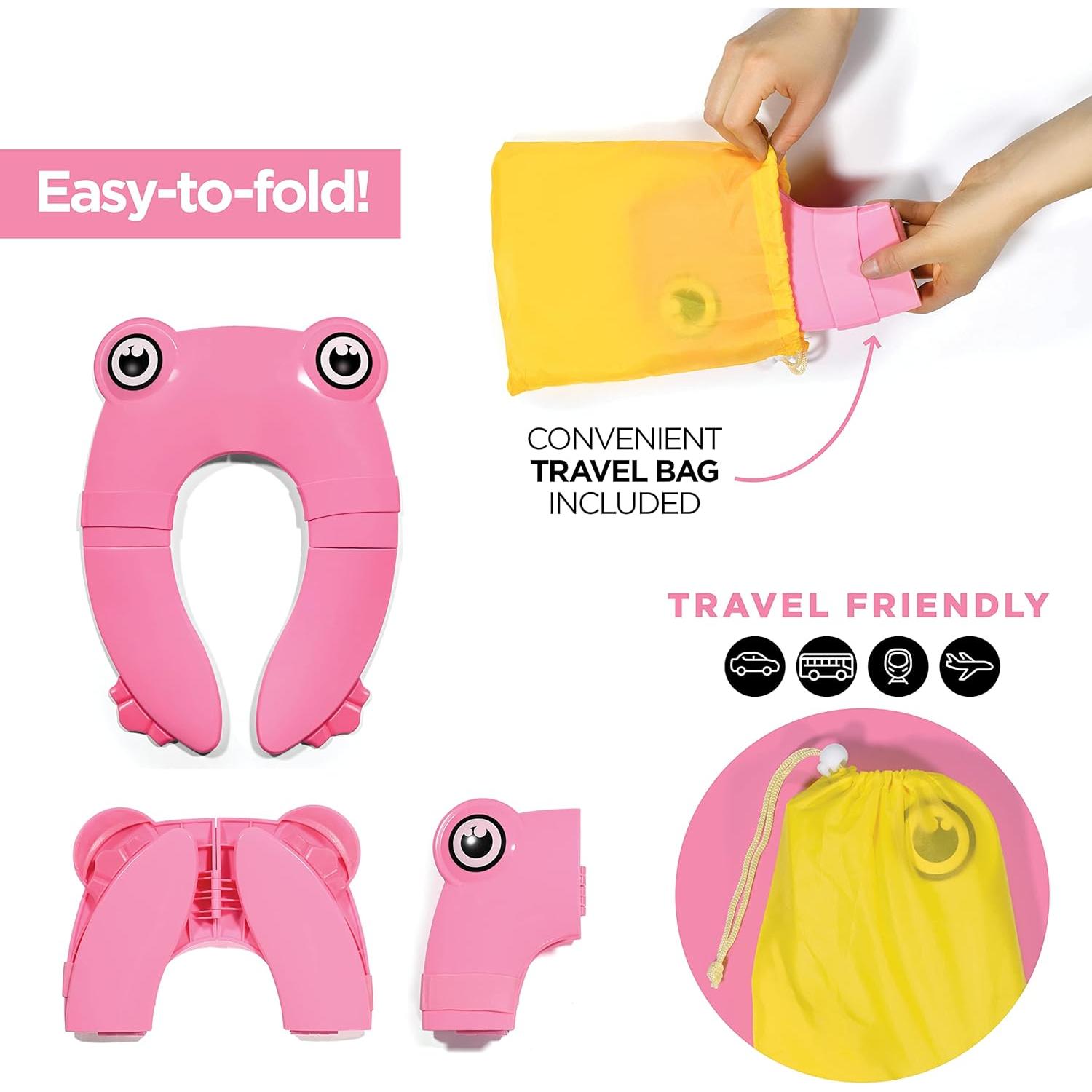 Asiento de Entrenamiento para Baño Homeify Rosa Plegable