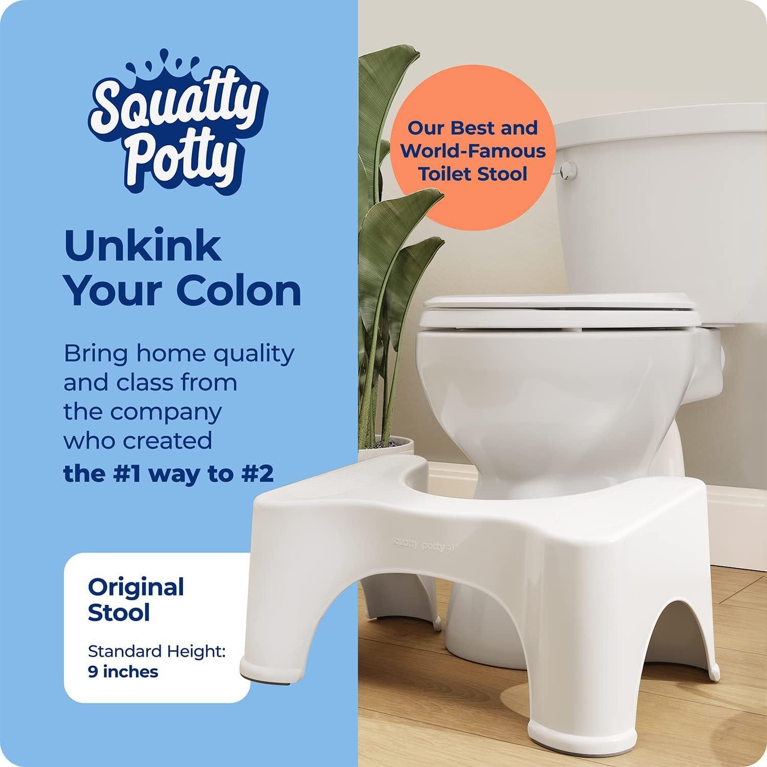 Taburete de Baño Squatty Potty Original 9" Blanco