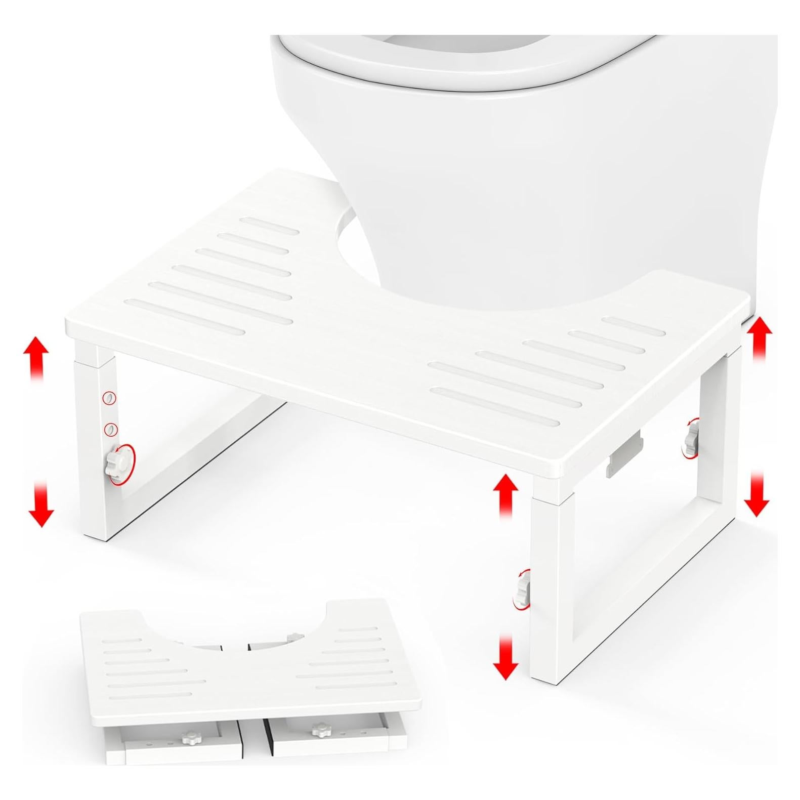 Taburete de Baño Plegable LIDTOP Blanco Ajustable 18-23 cm