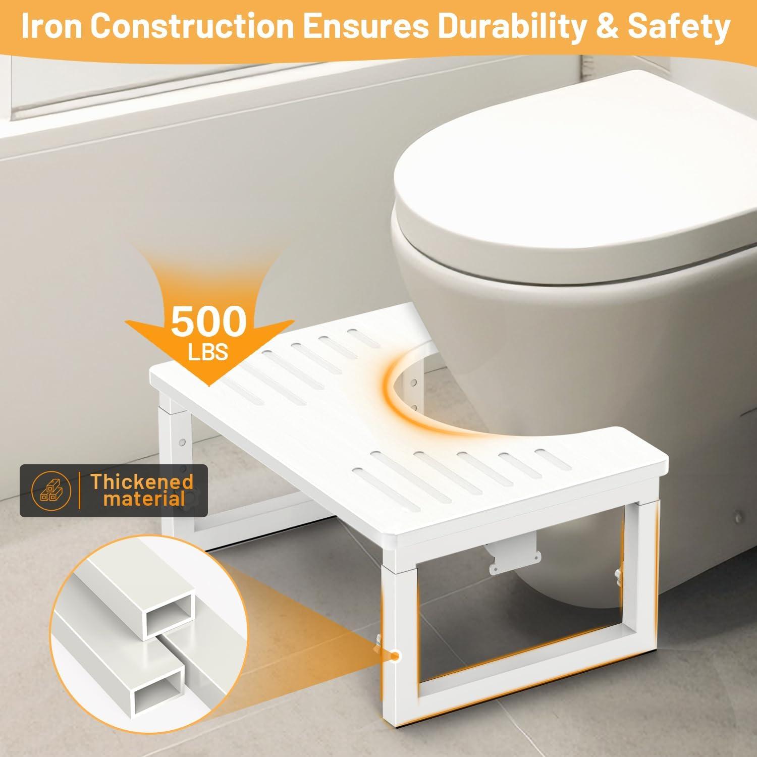 Taburete de Baño Plegable LIDTOP Blanco Ajustable 18-23 cm