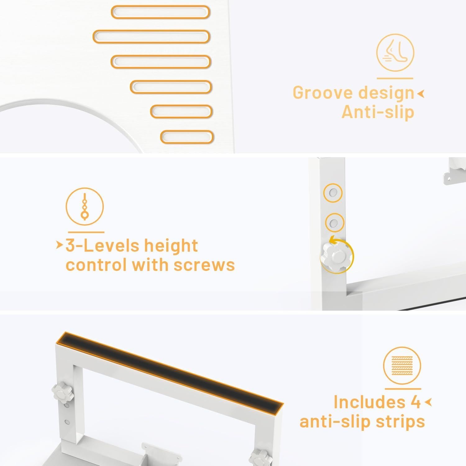 Taburete de Baño Plegable LIDTOP Blanco Ajustable 18-23 cm