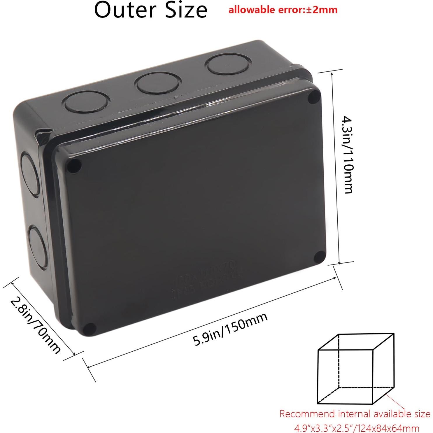 Caja Impermeable para Exteriores LuSumtly IP65 150x110x70mm