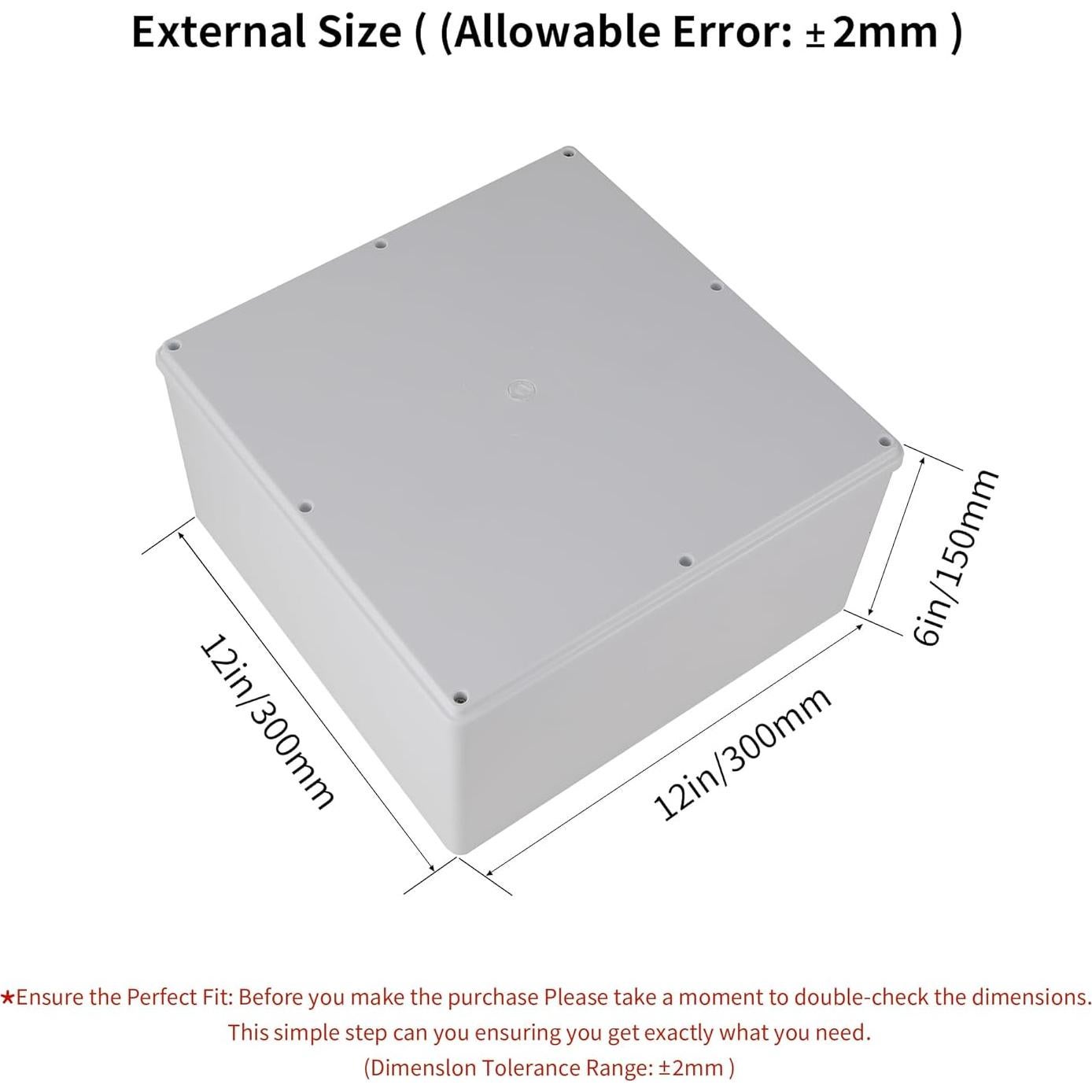 Caja de Conexiones Plástico ABS IP65 30.48x30.48x15.24cm Anpugaolao