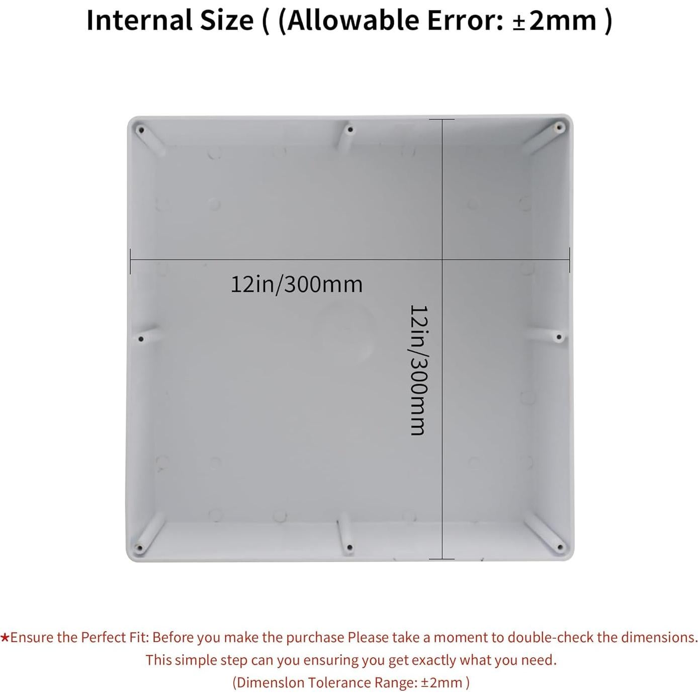 Caja de Conexiones Plástico ABS IP65 30.48x30.48x15.24cm Anpugaolao
